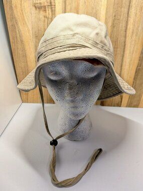 Vintage Military Style Tan Boonie Sun Hat Medium